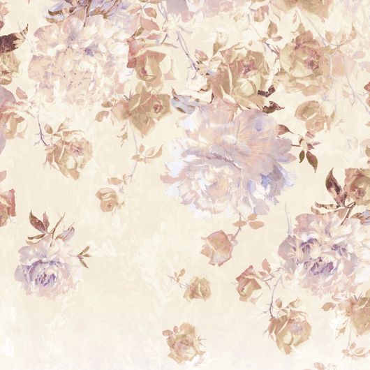 Панно с акварельным рисунком роз "Blooming Garden" арт.ETD3 002, из коллекции Etude, фабрики Loymina, обои для спальни